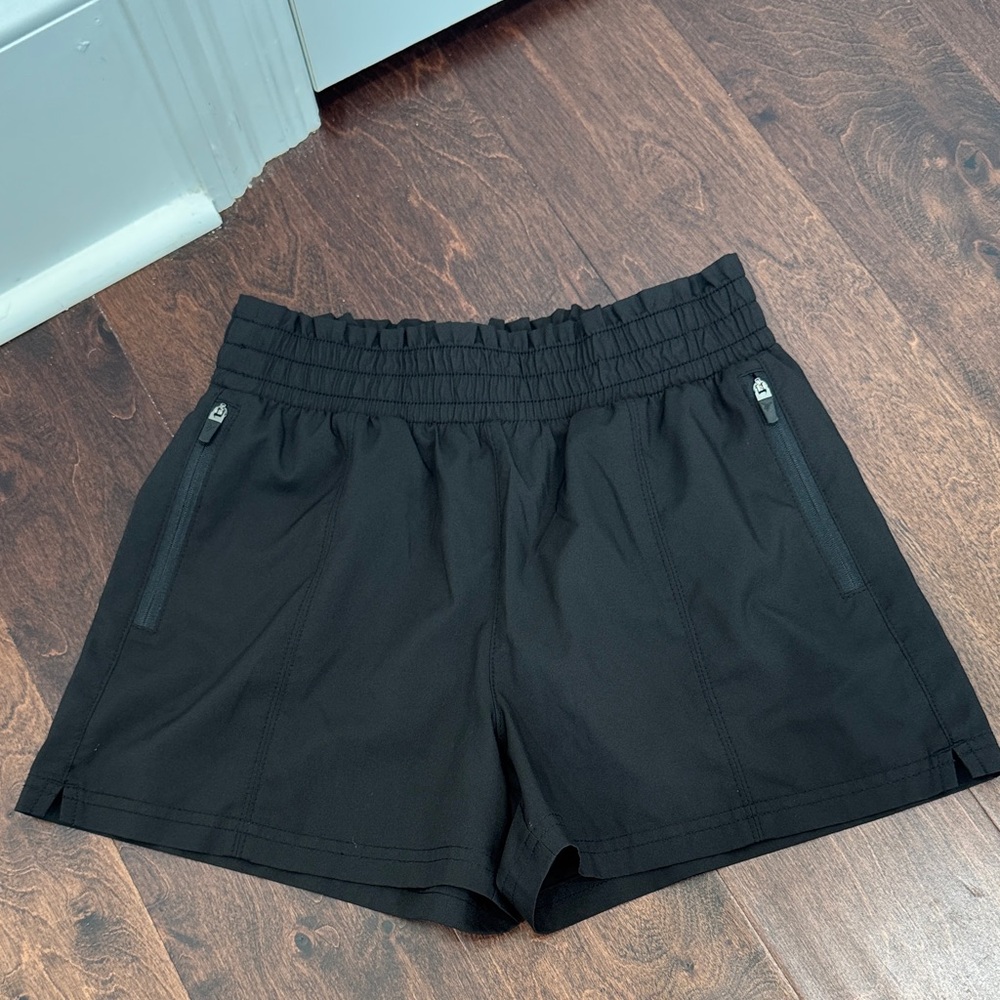 Old Navy Active Shorts Black w/Zippered Pockets Running Soccer Large 10/12